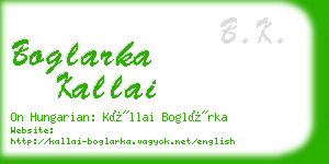boglarka kallai business card